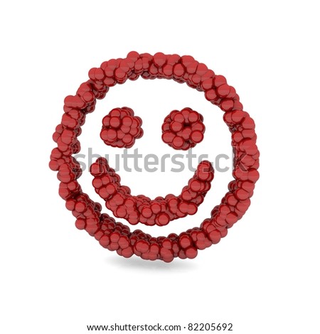 smiley make of red spheres