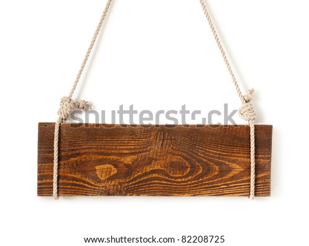 wood sign board with rope