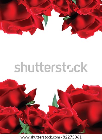 Beautiful white background with roses, illustration