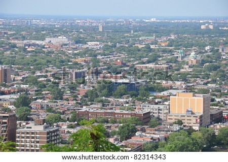 View of Montreal in Canada from Mount Royal