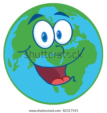 Planet Earth Cartoon Character. Vector version also available in gallery