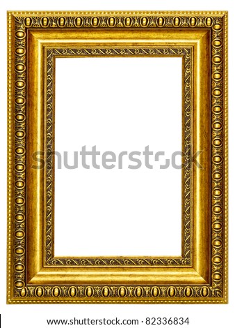 gold-patterned frame for a picture on a white background
