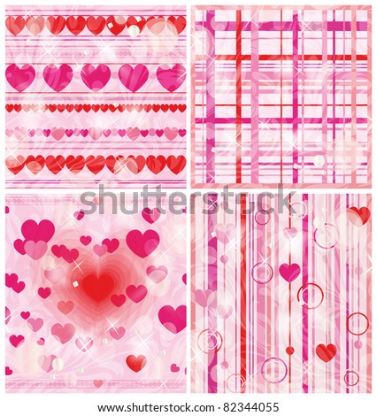 Set of four vector love seamless (eps 10)