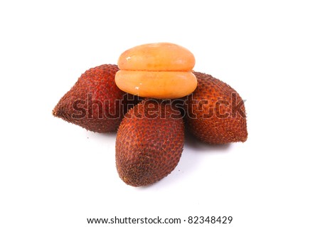 Thai sweet fruit,Zalacca isolated on white background