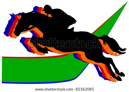 Horsemans on a horses vector eps10