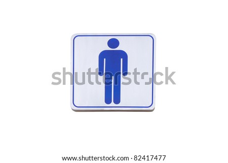 Label of man isolated on white