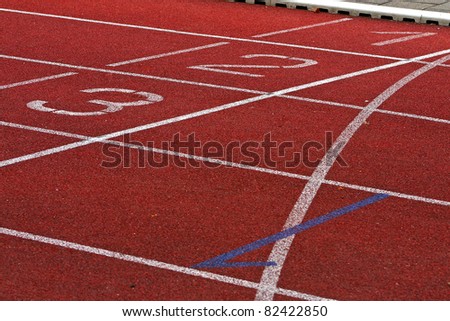 Numbers of the Finish Line of Athletics Running Tracks
