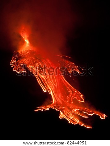 Etna eruption Royalty-Free Stock Photo #82444951