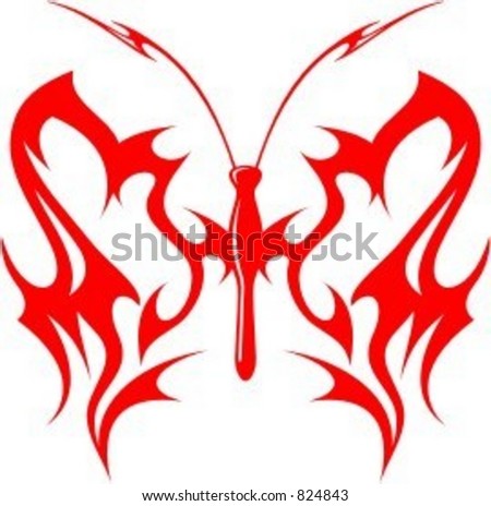 A vector illustration of a Flaming Butterfly in Tribal Style. Great for all kind of designs including vehicle grapics. The image is VERY CLEAN and ready to cut.