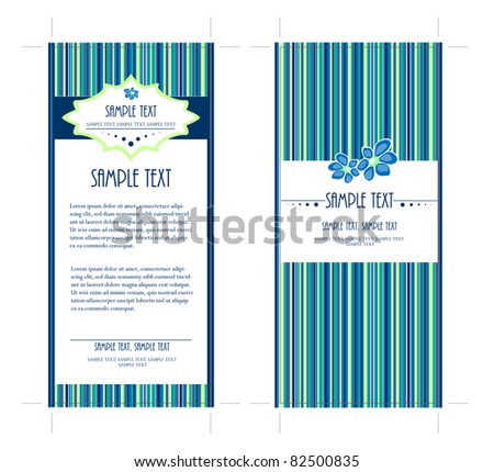 4x9 Two Sided Rack Card with Blue colored background, Vector, easy to edit text