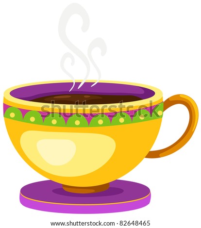 illustration of isolated hot of coffee cup on white background