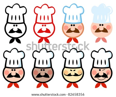 Different Chef Icon.Vector Collection