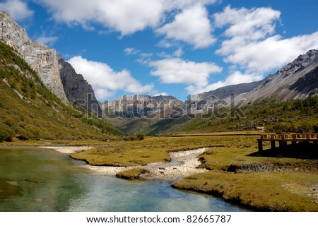 picturesque landscape with river