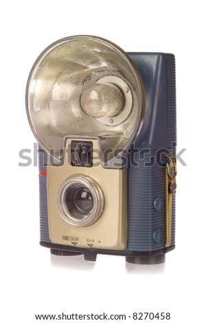 Vintage point and shoot camera with flash