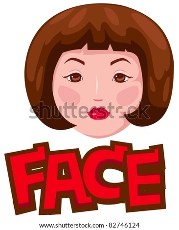 illustration of isolated letter of face on white background