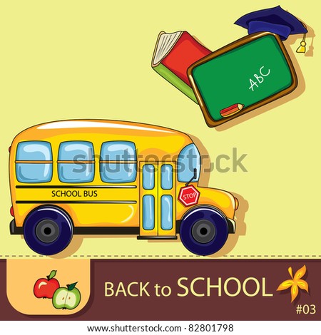 Colorful school background with cute school design elements and  space for your text.