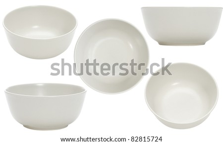 five point of view of empty bowl on white background Royalty-Free Stock Photo #82815724