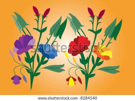 Orange background and flower design
