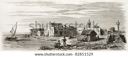 Suakin old view, Sudan. Created by Girardet after Lejean, published on Le Tour du Monde, Paris, 1860