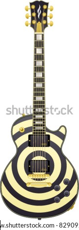 Beautiful electric guitar on a white background