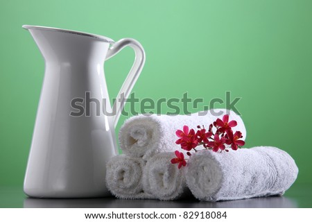 stock image of the spa concept on the green background