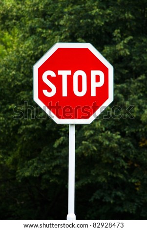 roadside red stop sign in outdoor