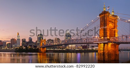 Cincinnati riverside panorama.