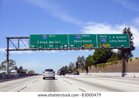 Cars on road in Los Angeles