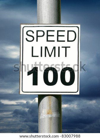 speed limit 100 mph sign