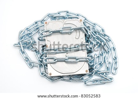Hard disk drive wrapped in chain