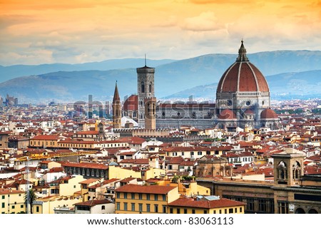 Cathedral Santa Maria del Fiore in Florence, Italy Royalty-Free Stock Photo #83063113