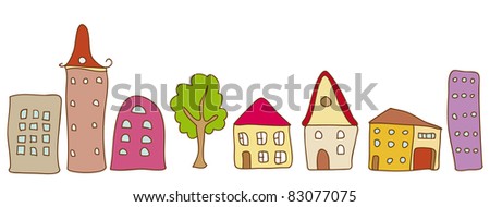 set with lovely houses