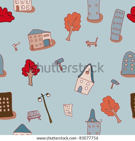 seamless pattern with houses