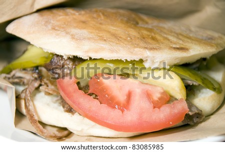 Turkish pita gyro sandwich  as photographed in Istanbul Turkey