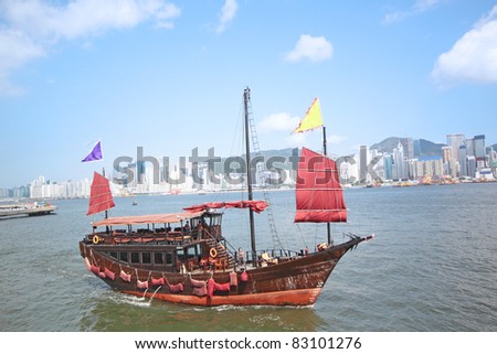 junk boat in hongkong