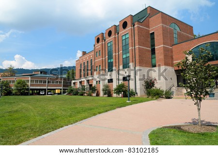 Modern educational/office building on campus Royalty-Free Stock Photo #83102185