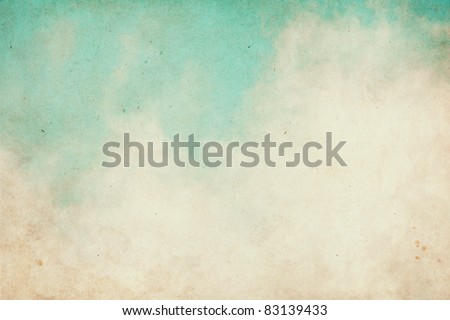 Fog and clouds on a textured vintage paper background with grunge stains.