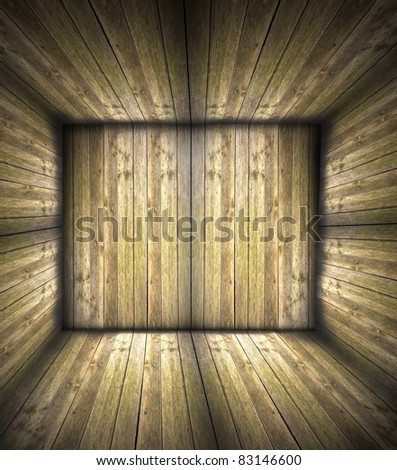 Inside view of wooden box