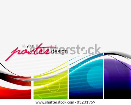 abstract vector wave poster design.