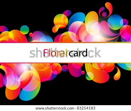 Card background. Abstract bright color drops and clean place for your text.