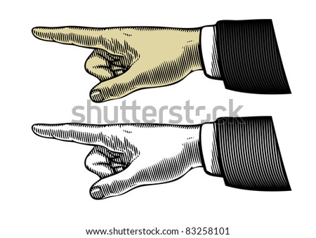 Hand with pointing finger (Vector illustration)