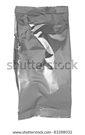 close up of an aluminum bag on white background with clipping path