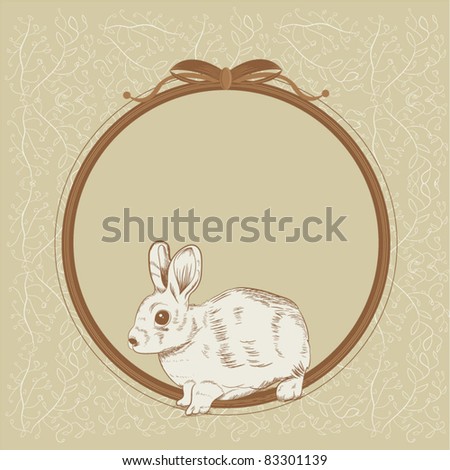 elegant bunny ribbon frame