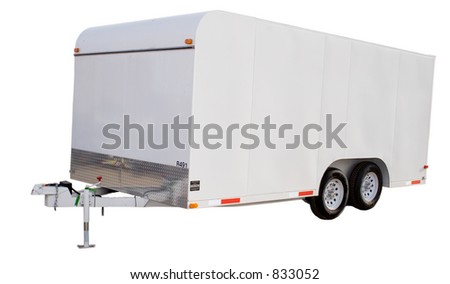 an isolated enclosed trailer Royalty-Free Stock Photo #833052