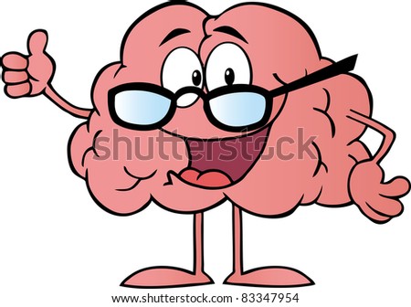 Brain Cartoon Character Giving The Thumbs Up