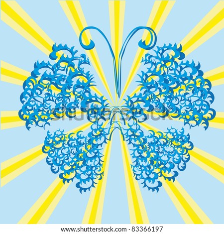 abstract butterfly on isolated background. Illustration