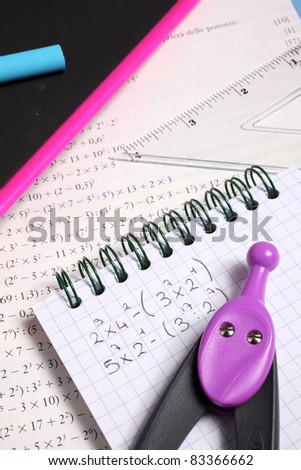 exercise book and school supplies