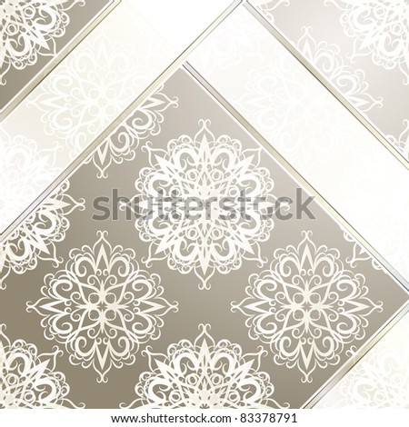  eps 10 vector seamless vintage wallpaper with ribbons and snowflakes