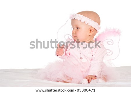 cute little baby on a white background