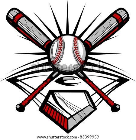 Baseball Bats and Ball Graphic Image Template